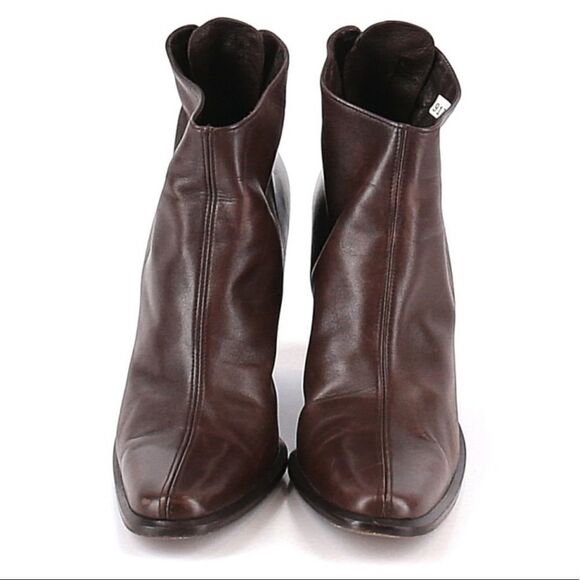 Vintage Donald J Pliner Brown Zip Ankle Bo… - Picture 2 of 11